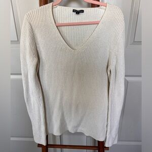 J Crew Mercantile | Cream Knit V Neck Sweater | Size S